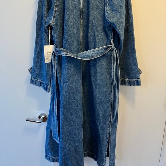 NWT Etica Jaques Denim Trench Coat (Medium Wash) - Picture 4 of 16